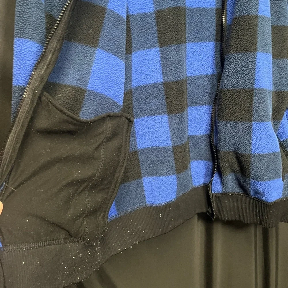 Abercrombie & Fitch 2016 Collection Blue & Black Buffalo Plaid Full Zip Fleece - Picture 10 of 11